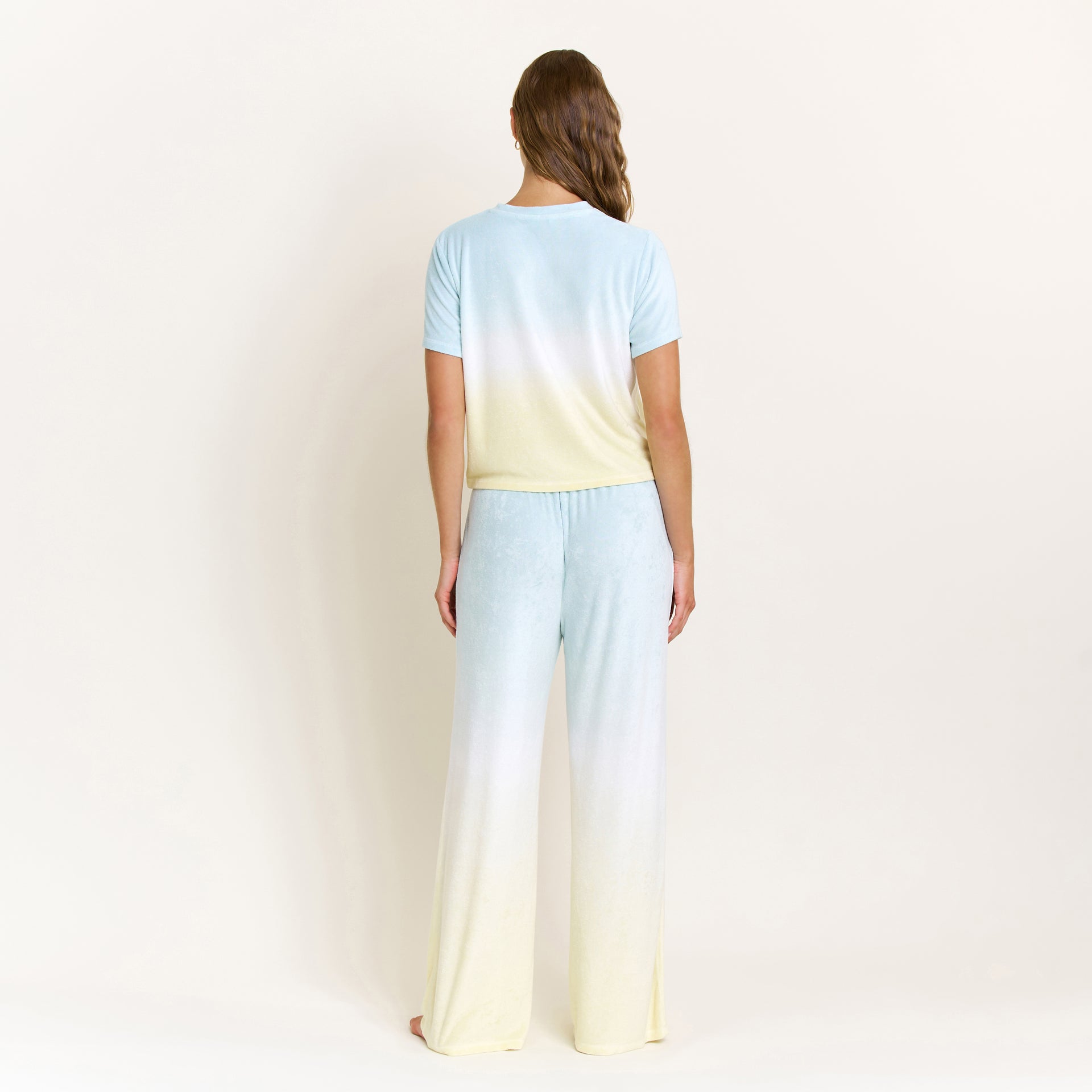 Take A Break Tee Pant Set in Sunrise Dip-Dye - -
