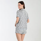 All American Shortie PJ Set In Heather Grey Hearts - Shortie Set -