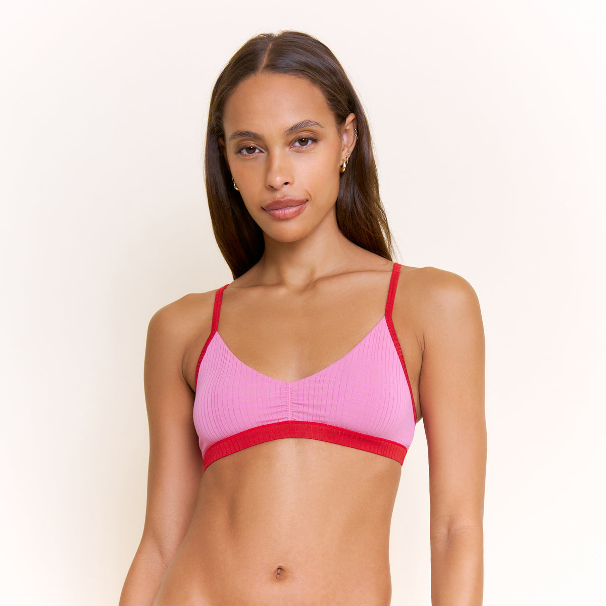 Janelle Bralette in Hot Fuchsia - -