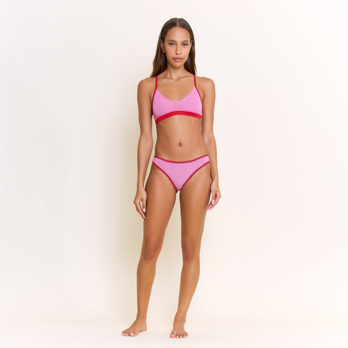 Janelle Bralette in Hot Fuchsia - -