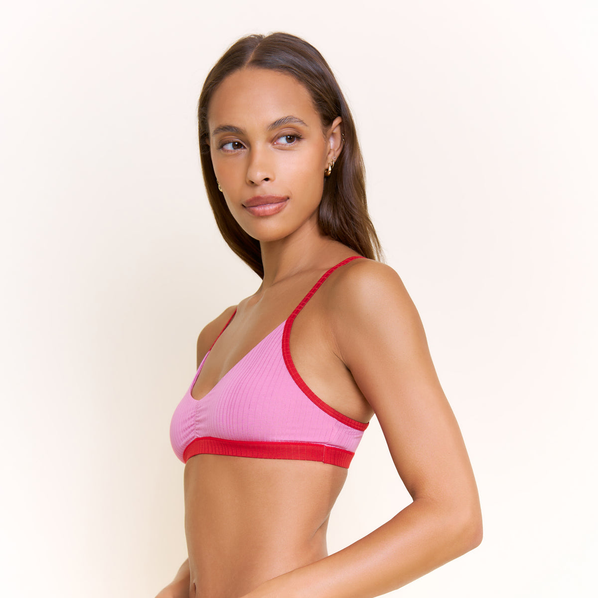 Janelle Bralette in Hot Fuchsia - -
