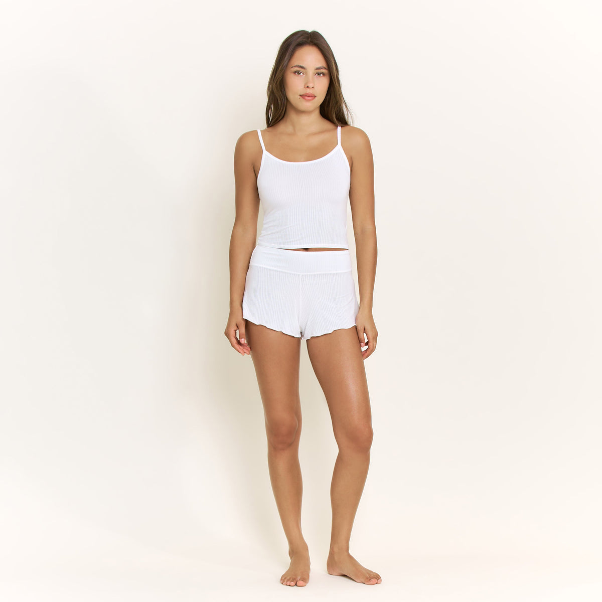 Janelle Cami Shortie Set in White - Sleepwear & Loungewear -