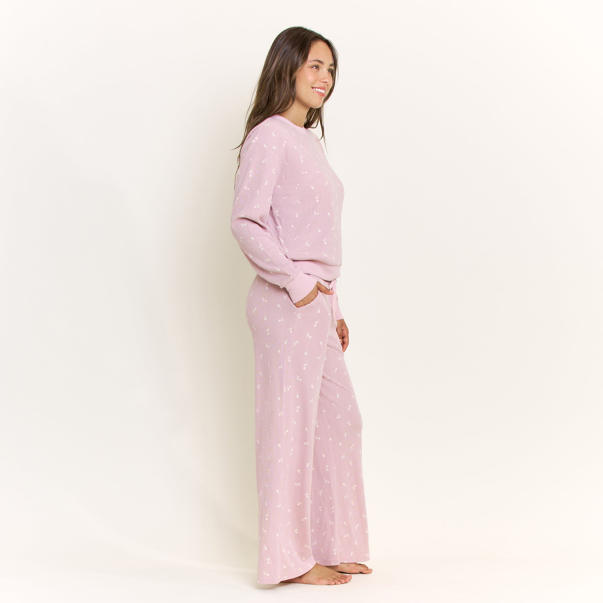 Kickback Pant Set in Romantic Lilac Buds - -