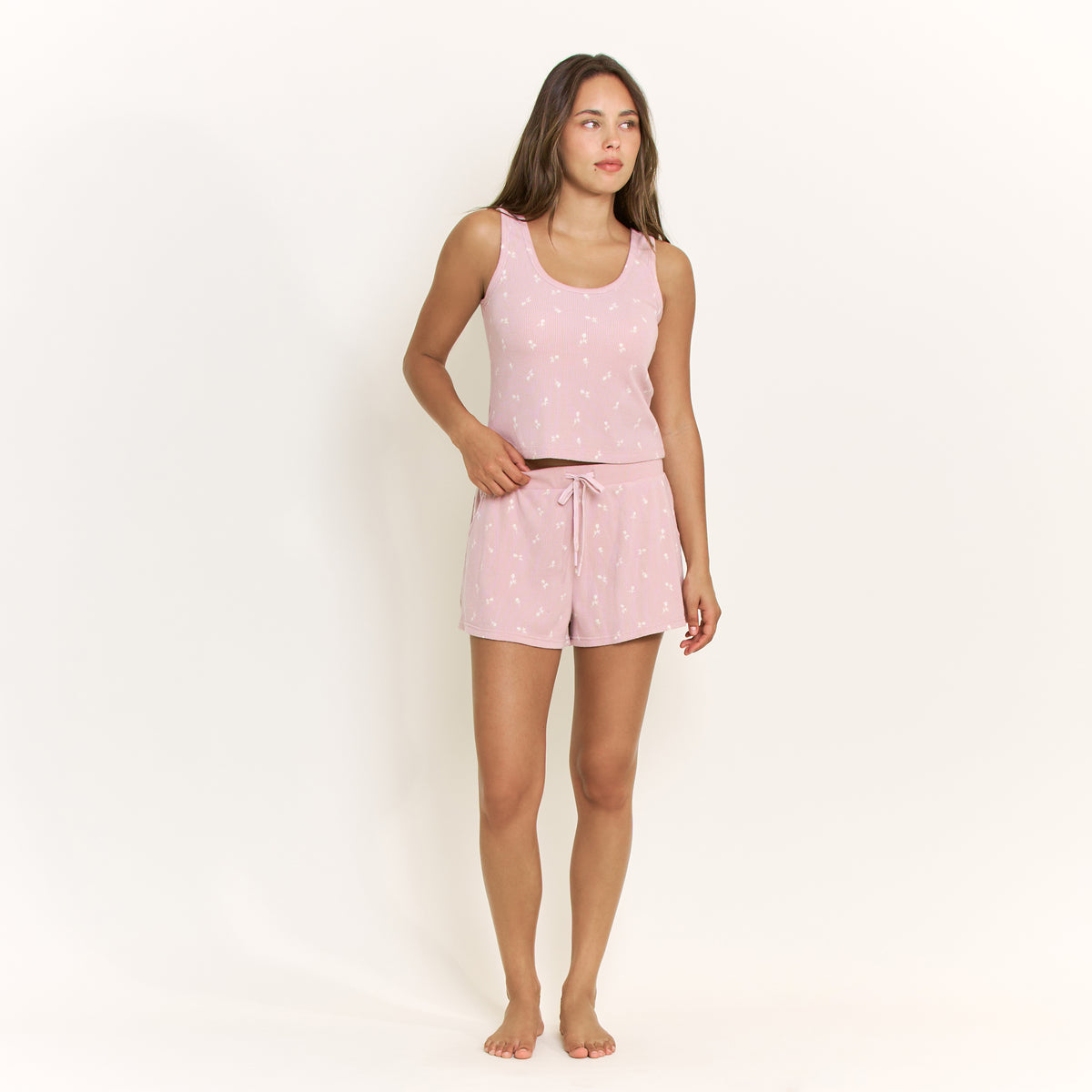 Kickback Shortie Set in Romantic Lilac Buds - -