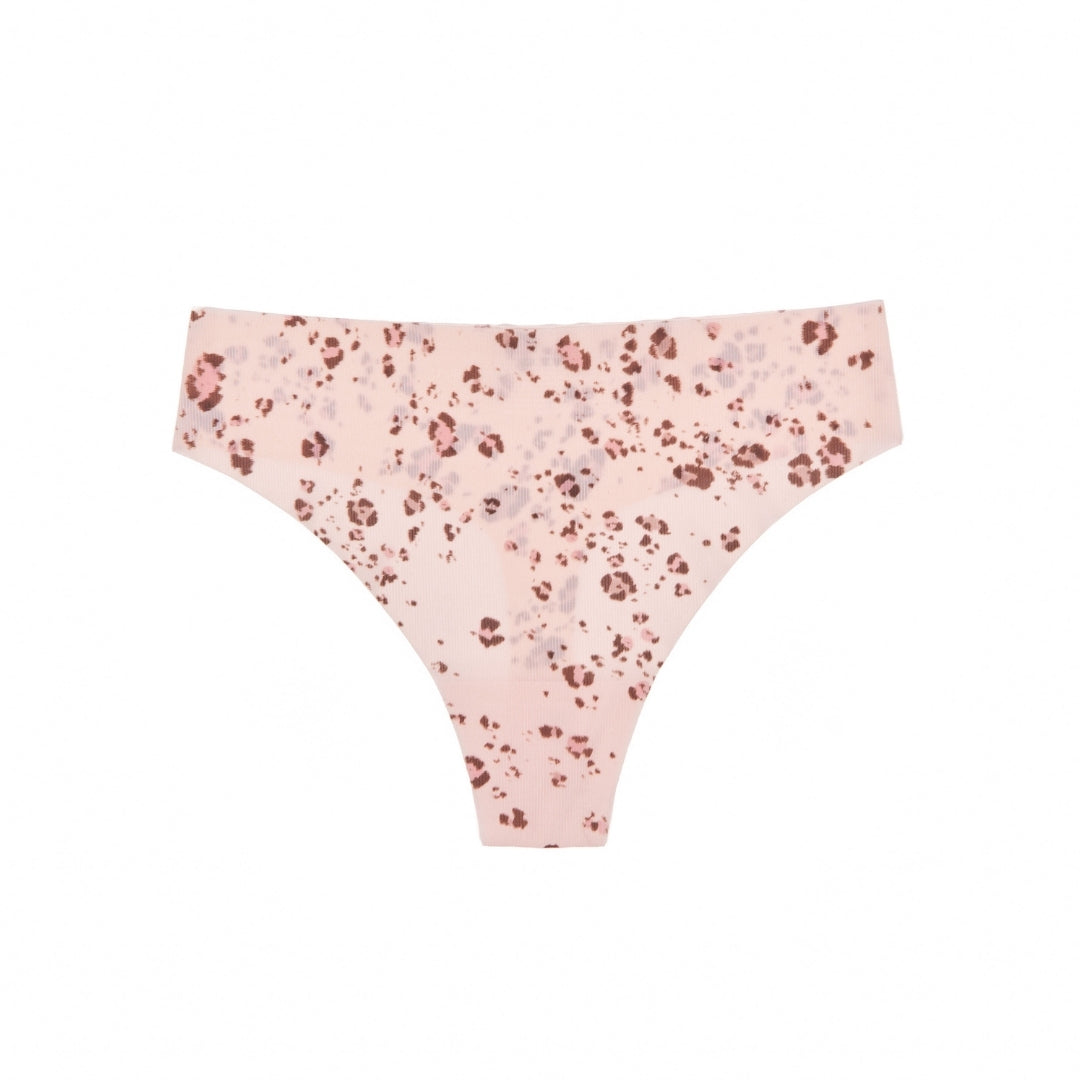 Like Nothing Thong in Powdery Peach Leopard - Underwear -