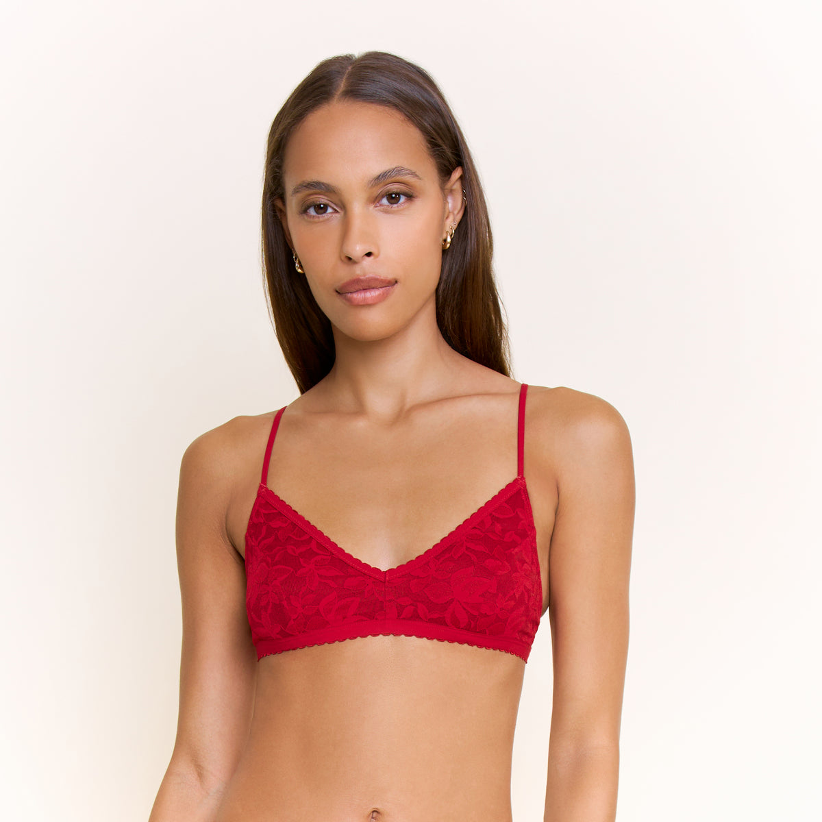 Azlin Bralette in Red Velvet - -