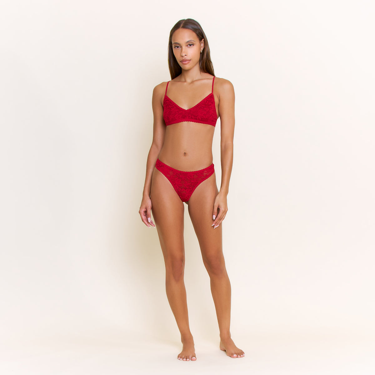 Azlin Bralette in Red Velvet - -