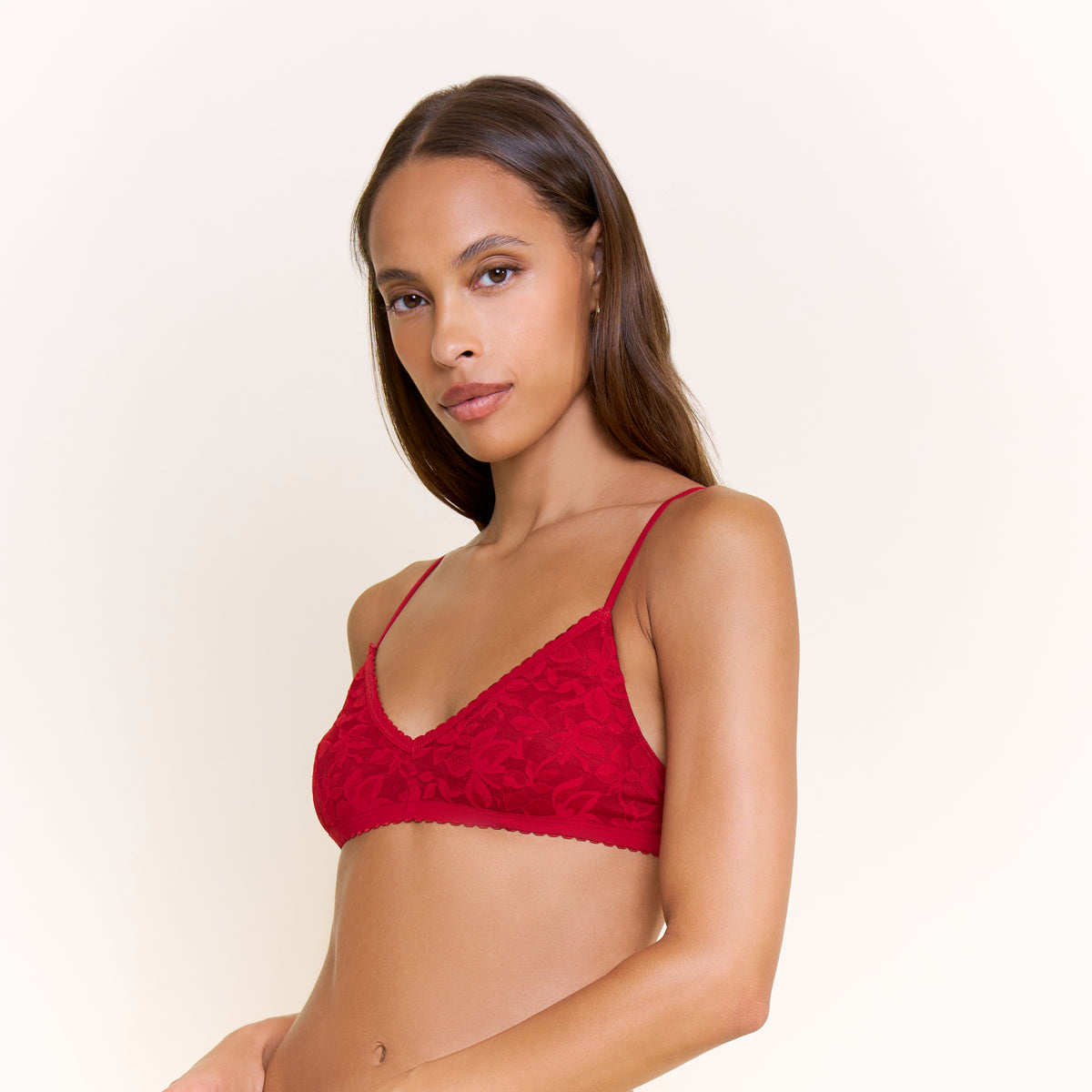 Azlin Bralette in Red Velvet - -
