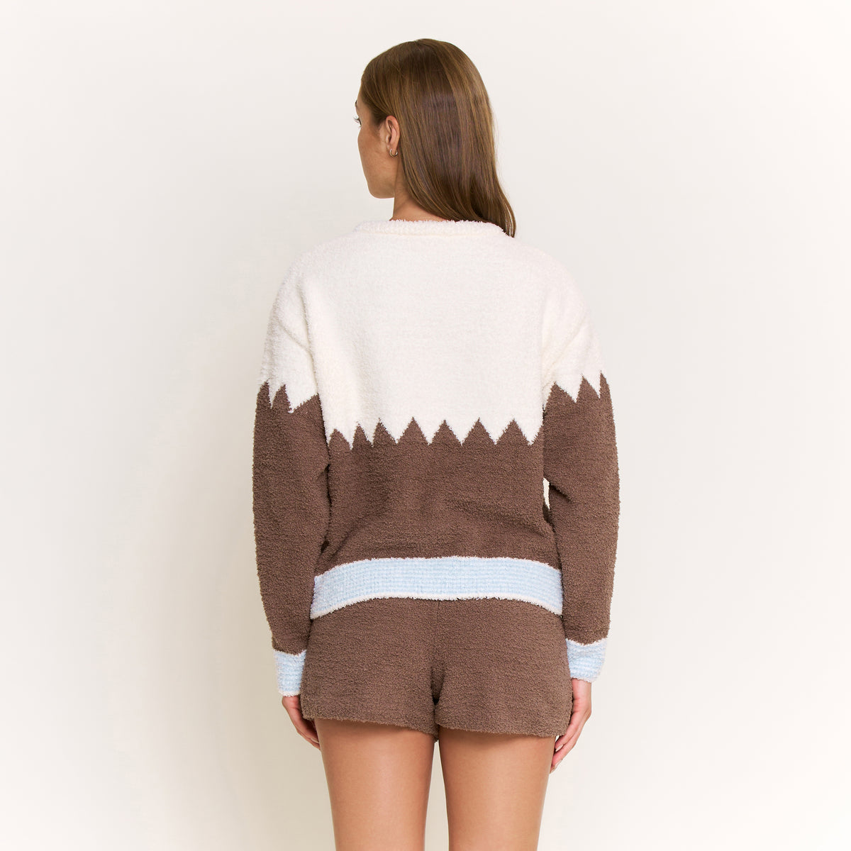 Ready to Unwind Sweater in Café Chevron - -