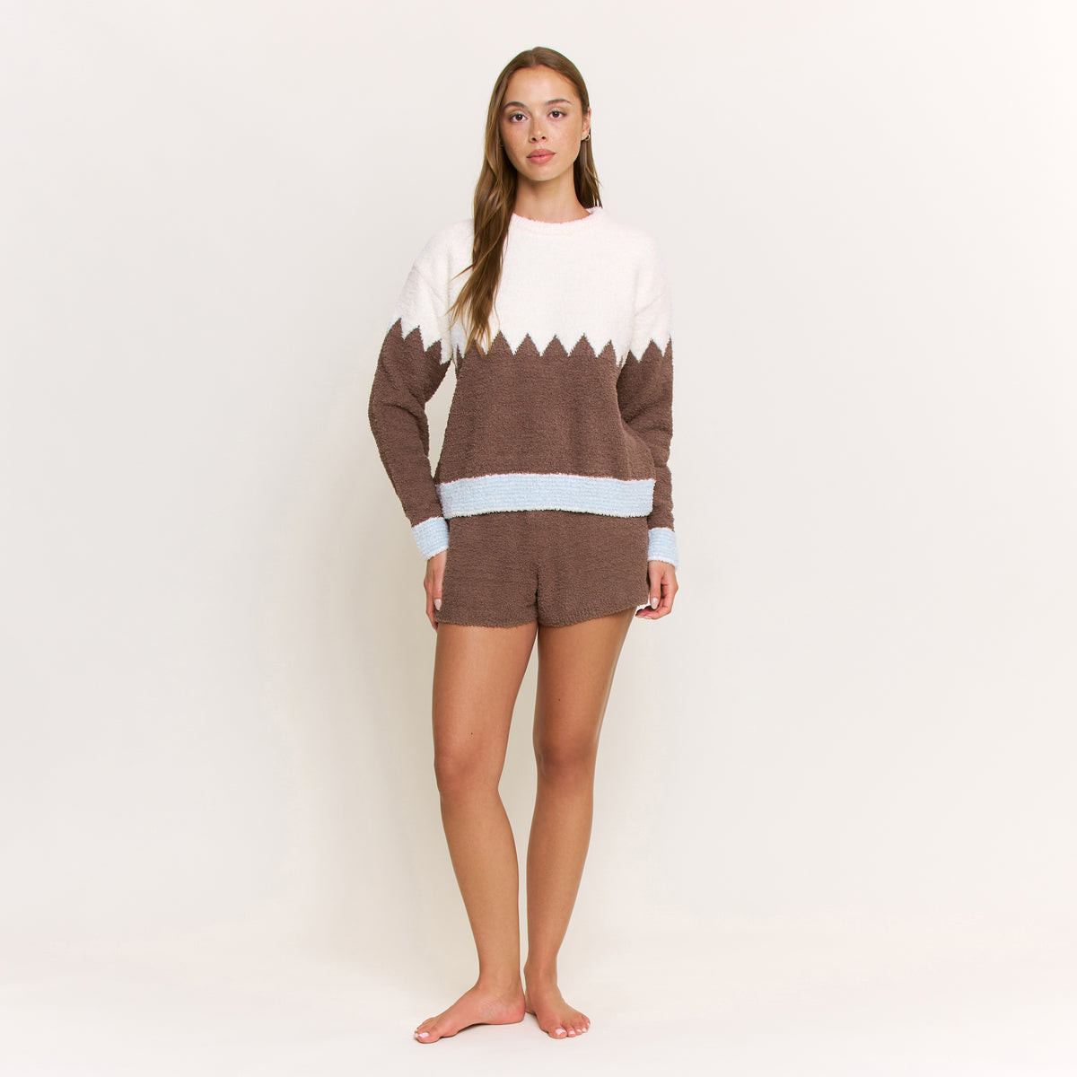 Ready to Unwind Short in Café Chevron - -