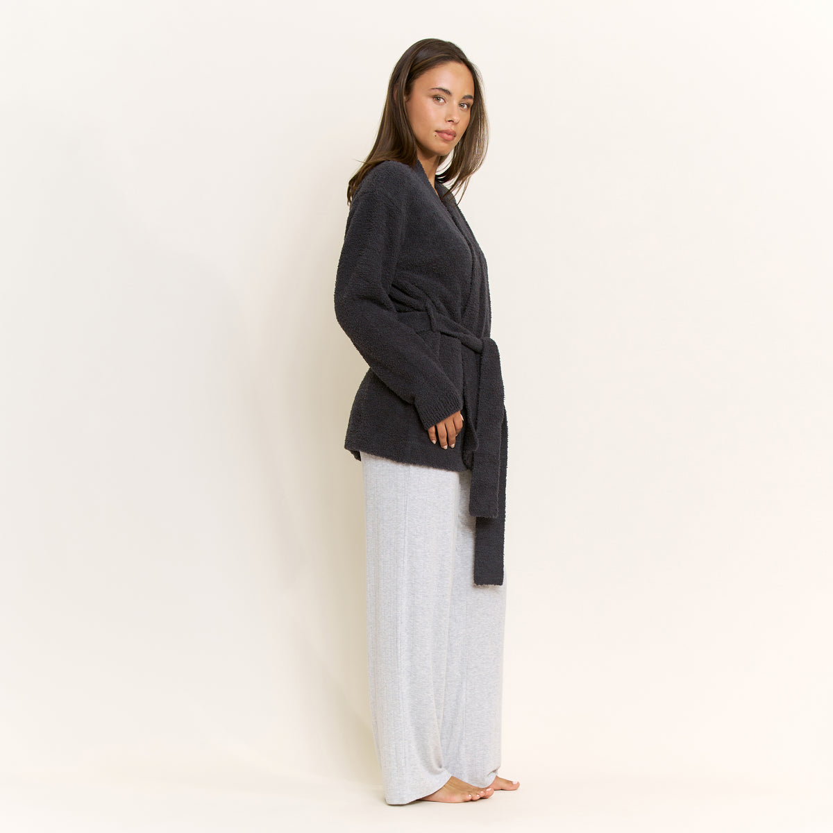 Ready to Unwind Robe in Charcoal - -