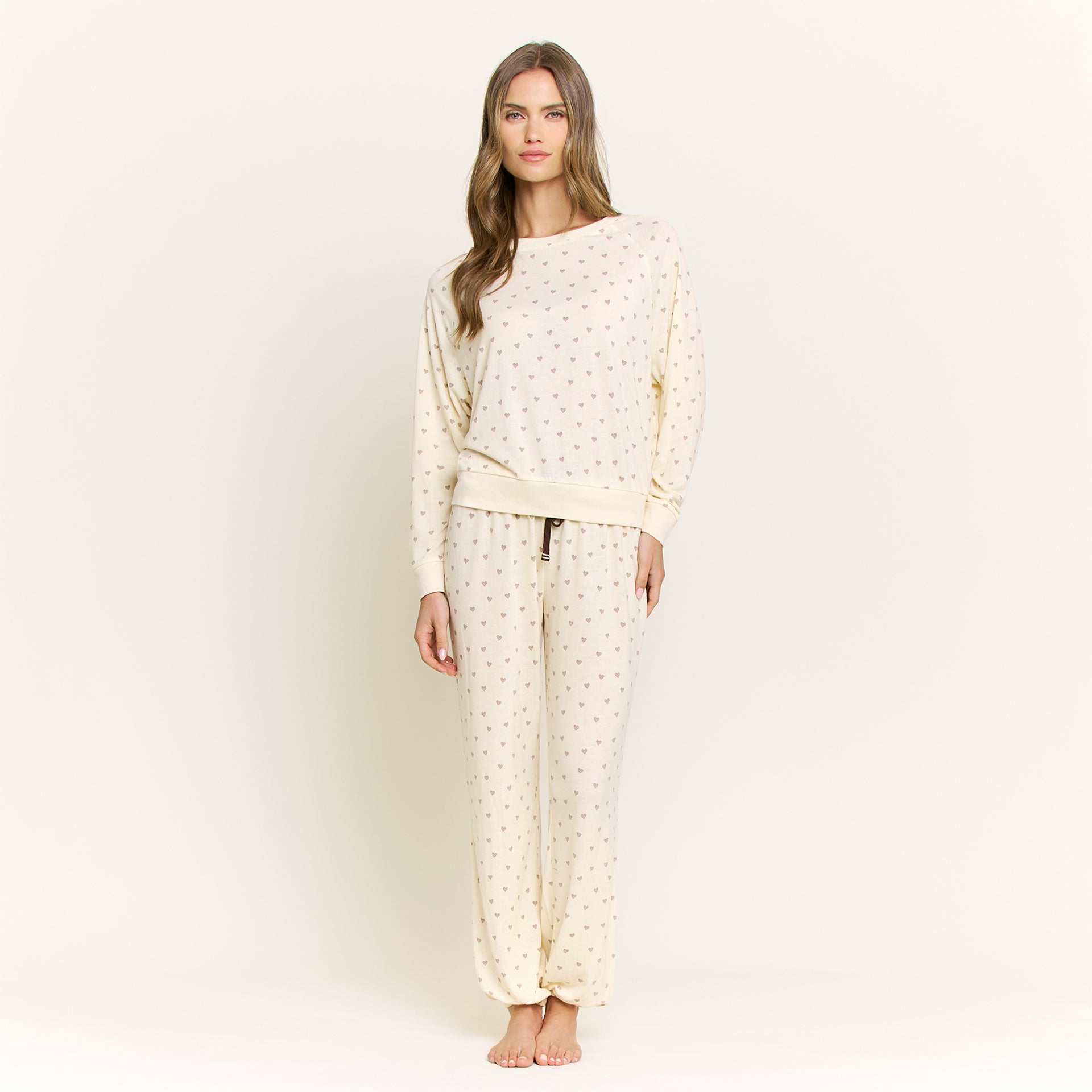 Star Seeker Long Set in Butter Daydream Hearts - Sleepwear & Loungewear -