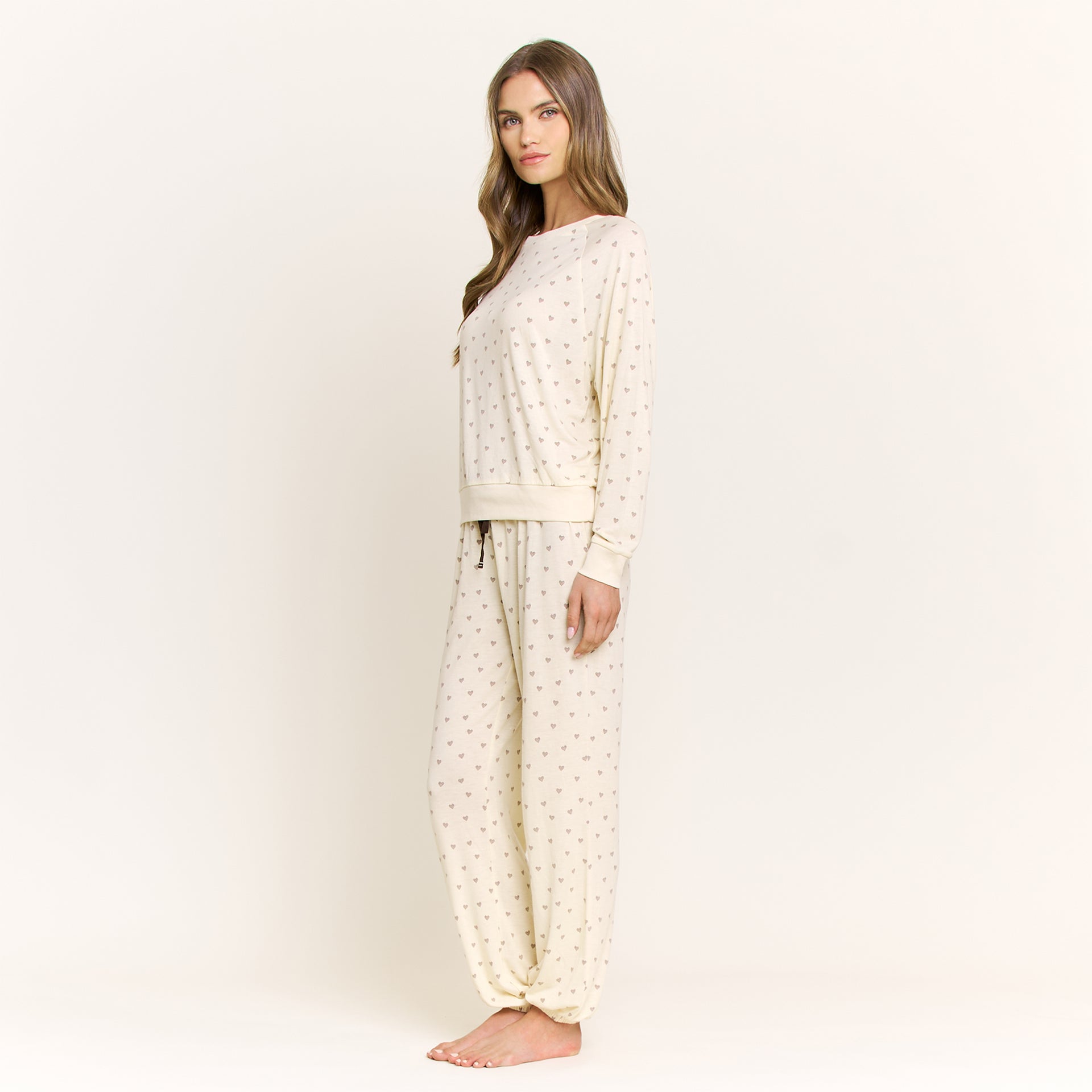 Star Seeker Long Set in Butter Daydream Hearts - Sleepwear & Loungewear -