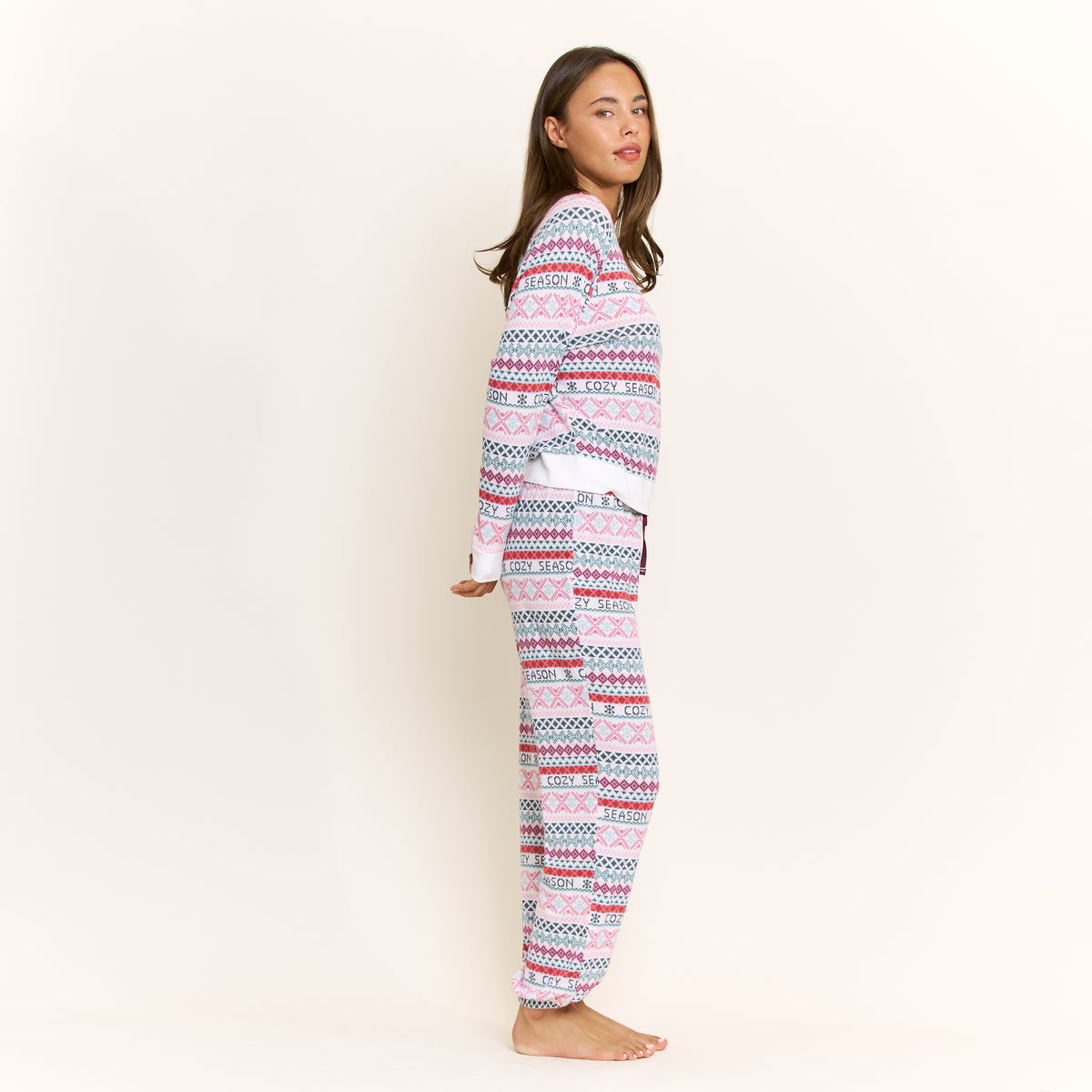 Star Seeker Long Set in Ivory Cozy Fair Isle - Sleepwear & Loungewear -