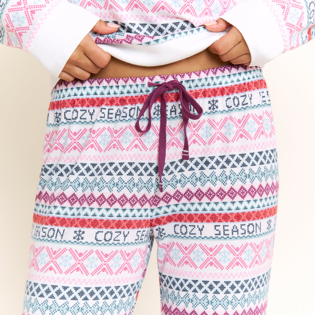 Star Seeker Long Set in Ivory Cozy Fair Isle - Sleepwear & Loungewear -