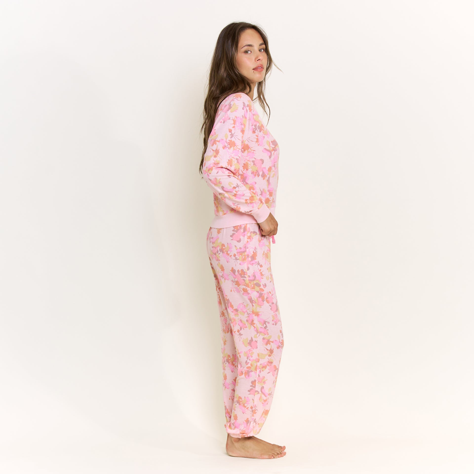 Star Seeker Long Set in Rose Quartz Floral - Sleepwear & Loungewear -