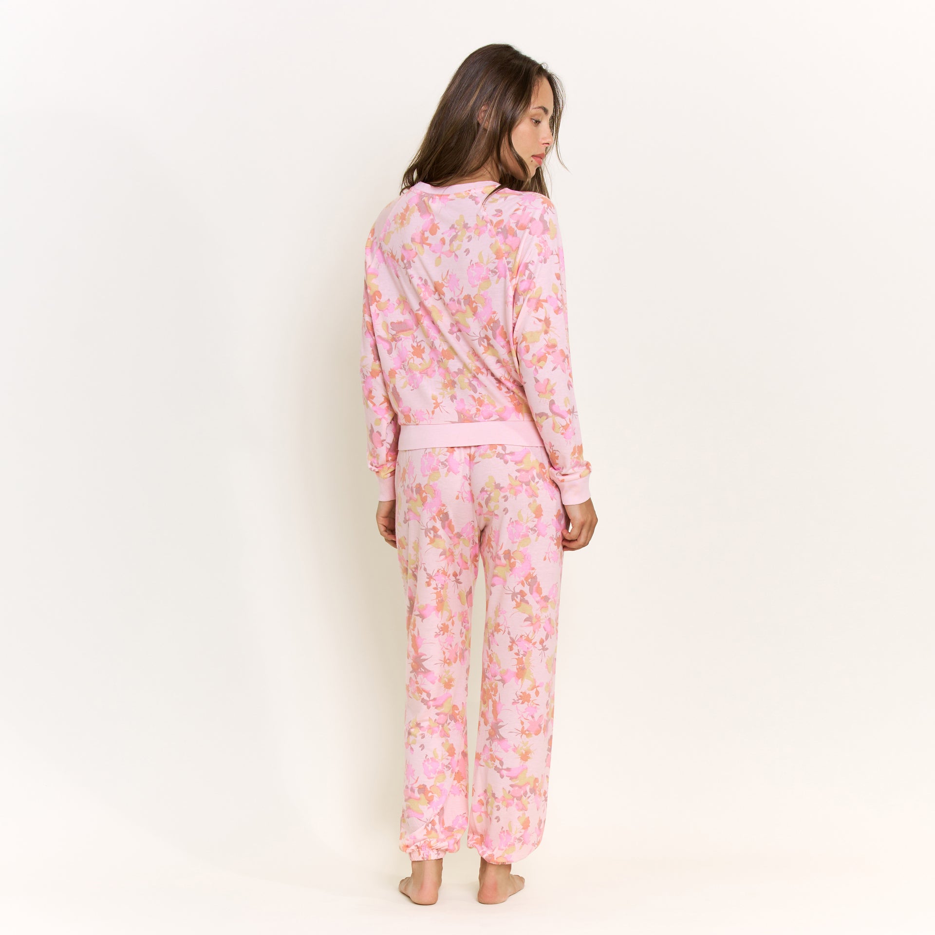 Star Seeker Long Set in Rose Quartz Floral - Sleepwear & Loungewear -