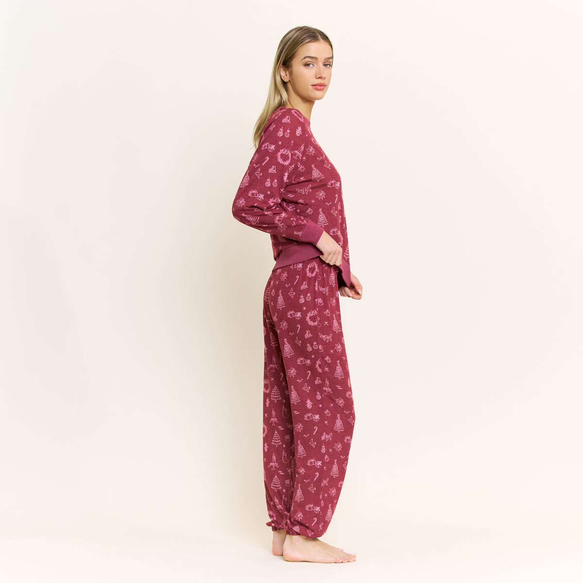 Star Seeker Long Set in Winterberry Sketch - Sleepwear & Loungewear -