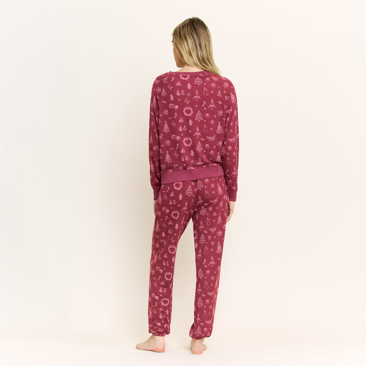 Star Seeker Long Set in Winterberry Sketch - Sleepwear & Loungewear -