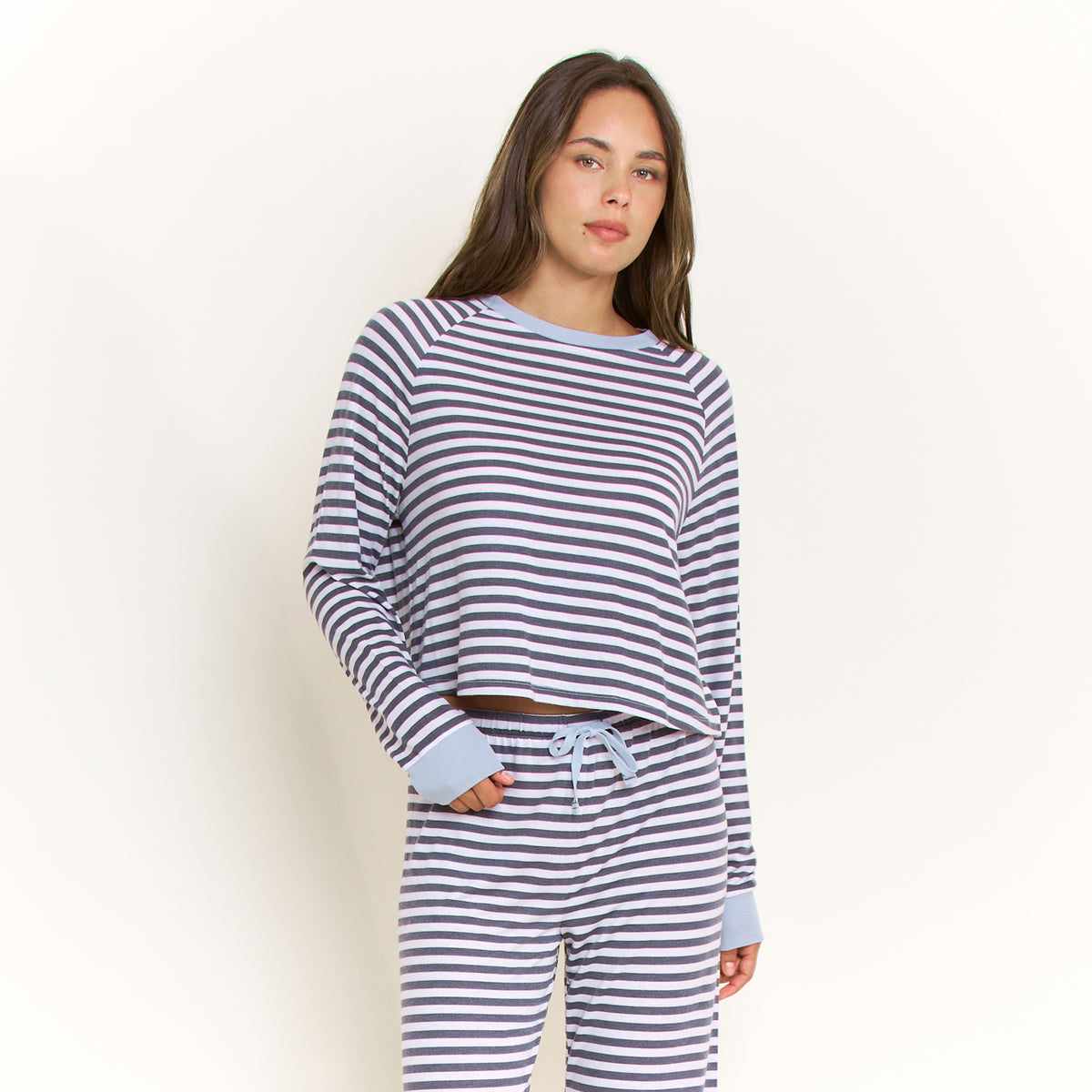 Star Seeker Long Open Set in Lilac Mist Stripe - -