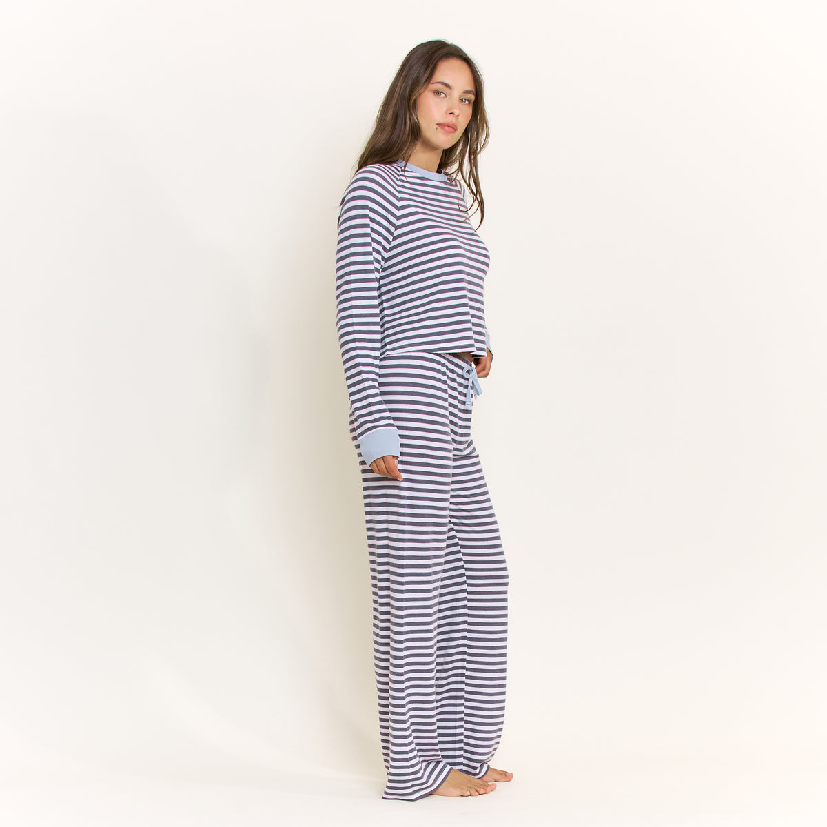 Star Seeker Long Open Set in Lilac Mist Stripe - -