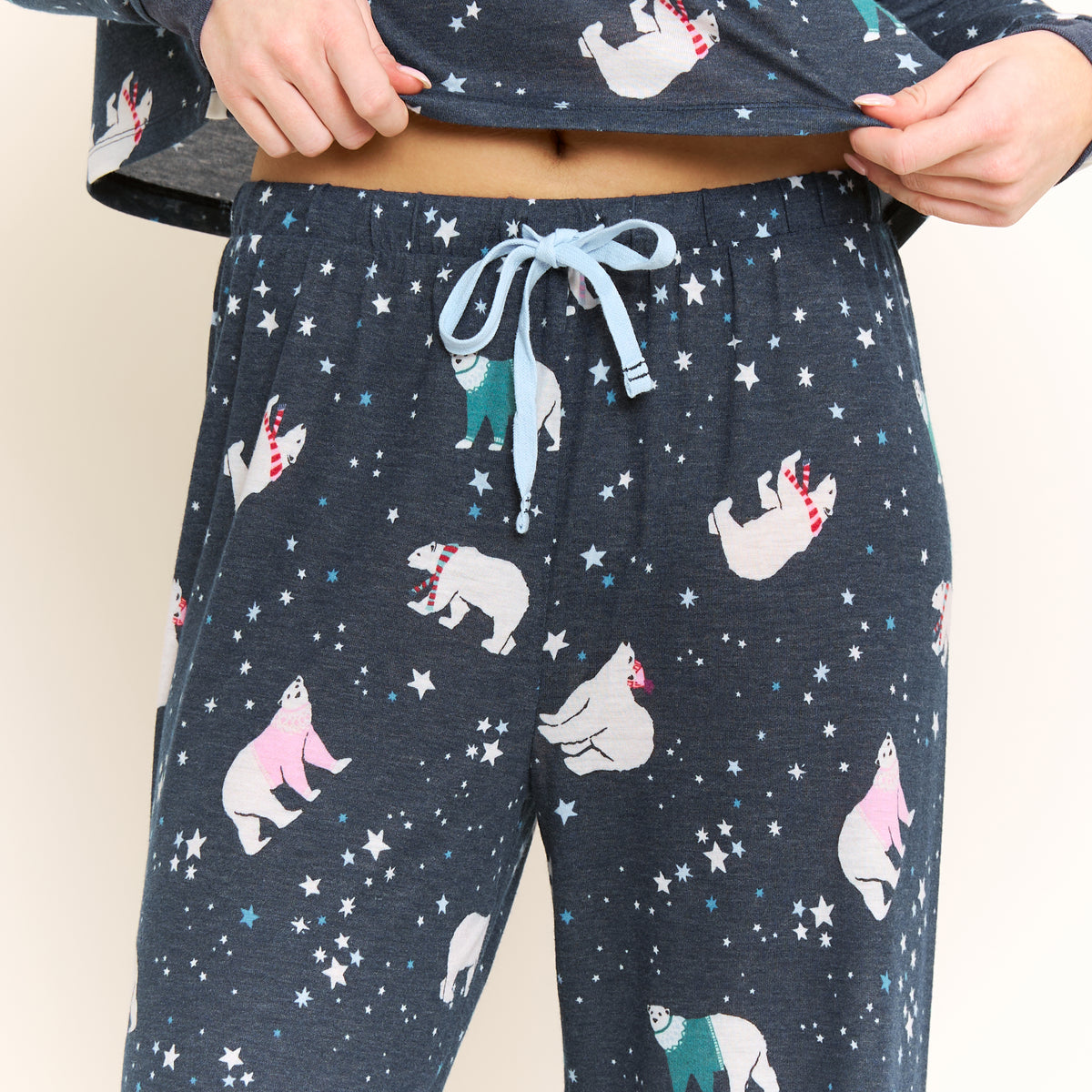 Star Seeker Long Open Set in Navy Polar Bears - -