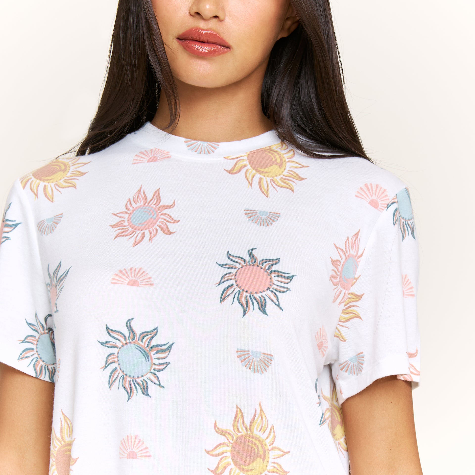Star Seeker Tee Shortie Set in Ivory Western Suns - -