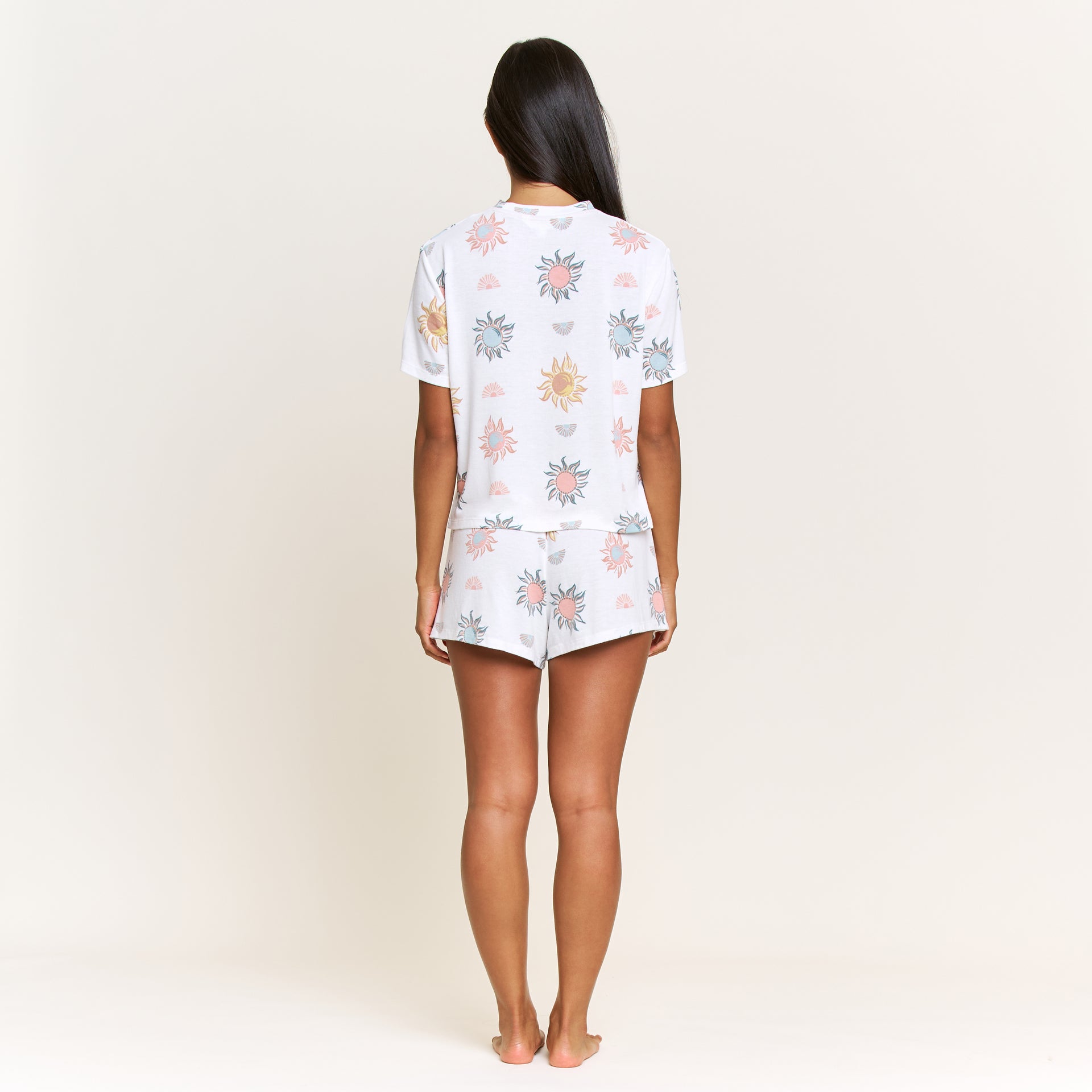 Star Seeker Tee Shortie Set in Ivory Western Suns - -