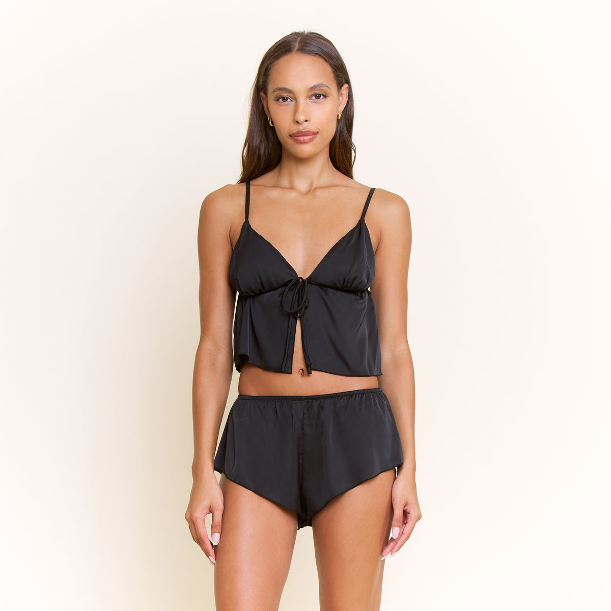 Megan Cami Shortie Set in Black - -
