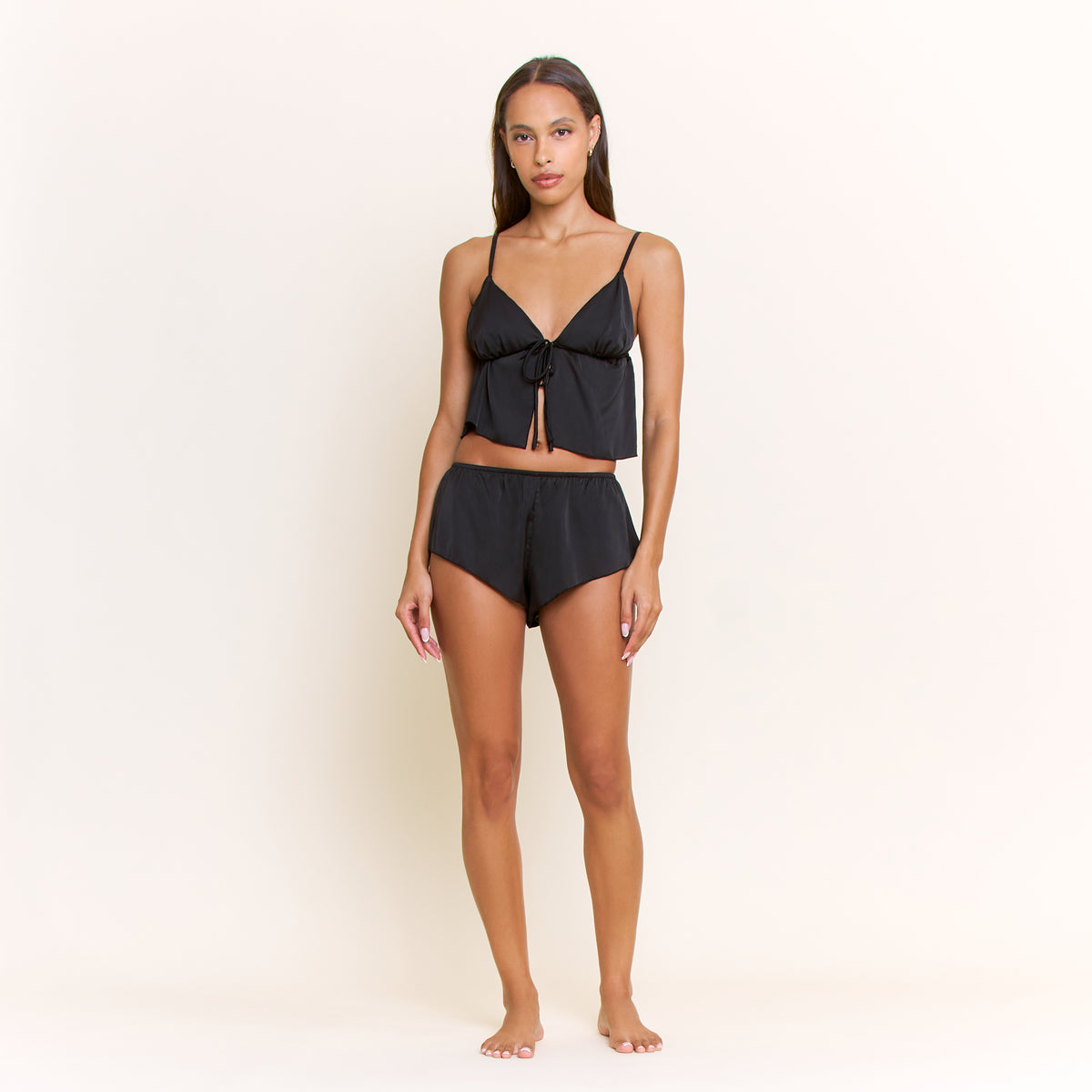 Megan Cami Shortie Set in Black - -