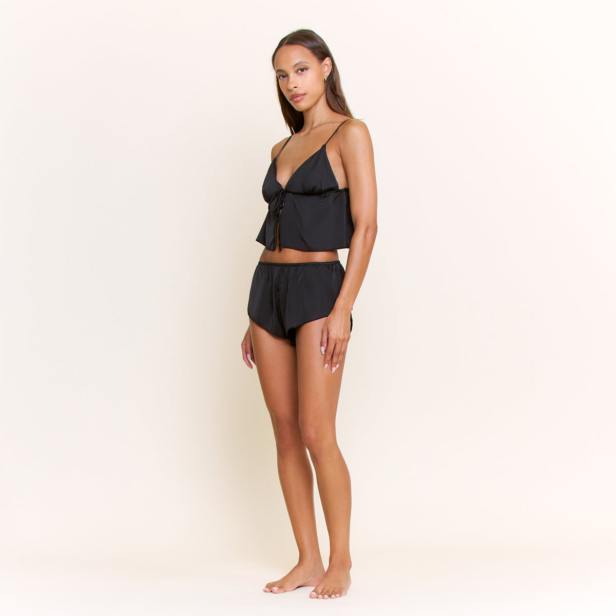 Megan Cami Shortie Set in Black - -