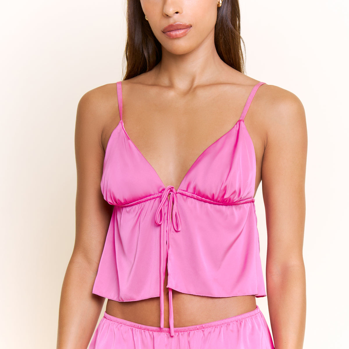 Megan Cami Shortie Set in Hot Fuchsia - -