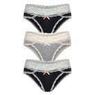 Ahna Hipster 3-Pack - Panty - Black Silver Heather Grey Black Silver