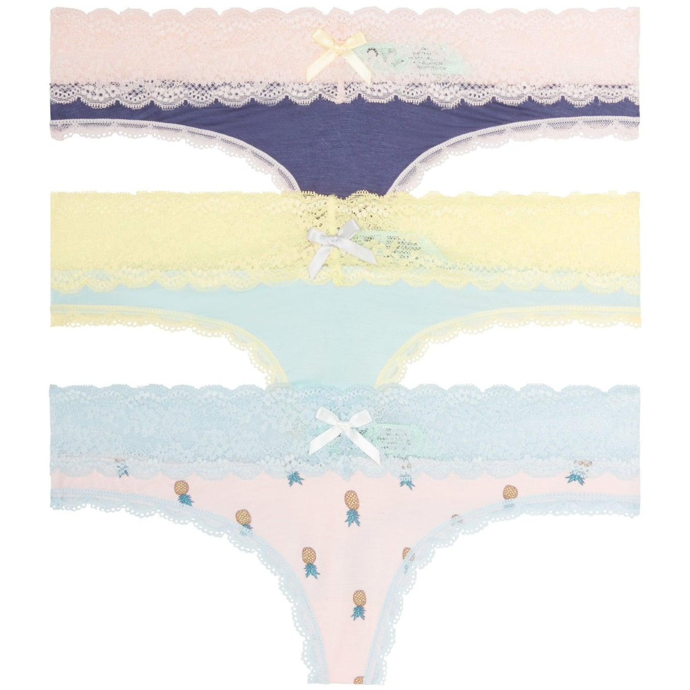 Ahna Thong 3-Pack - Panty - Cape Town Sand Bar Pineapples Starry Sky