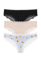 Aiden Hipster 3-Pack in Black/Nude/Capri Oranges - Panty - Black Nude Capri Oranges