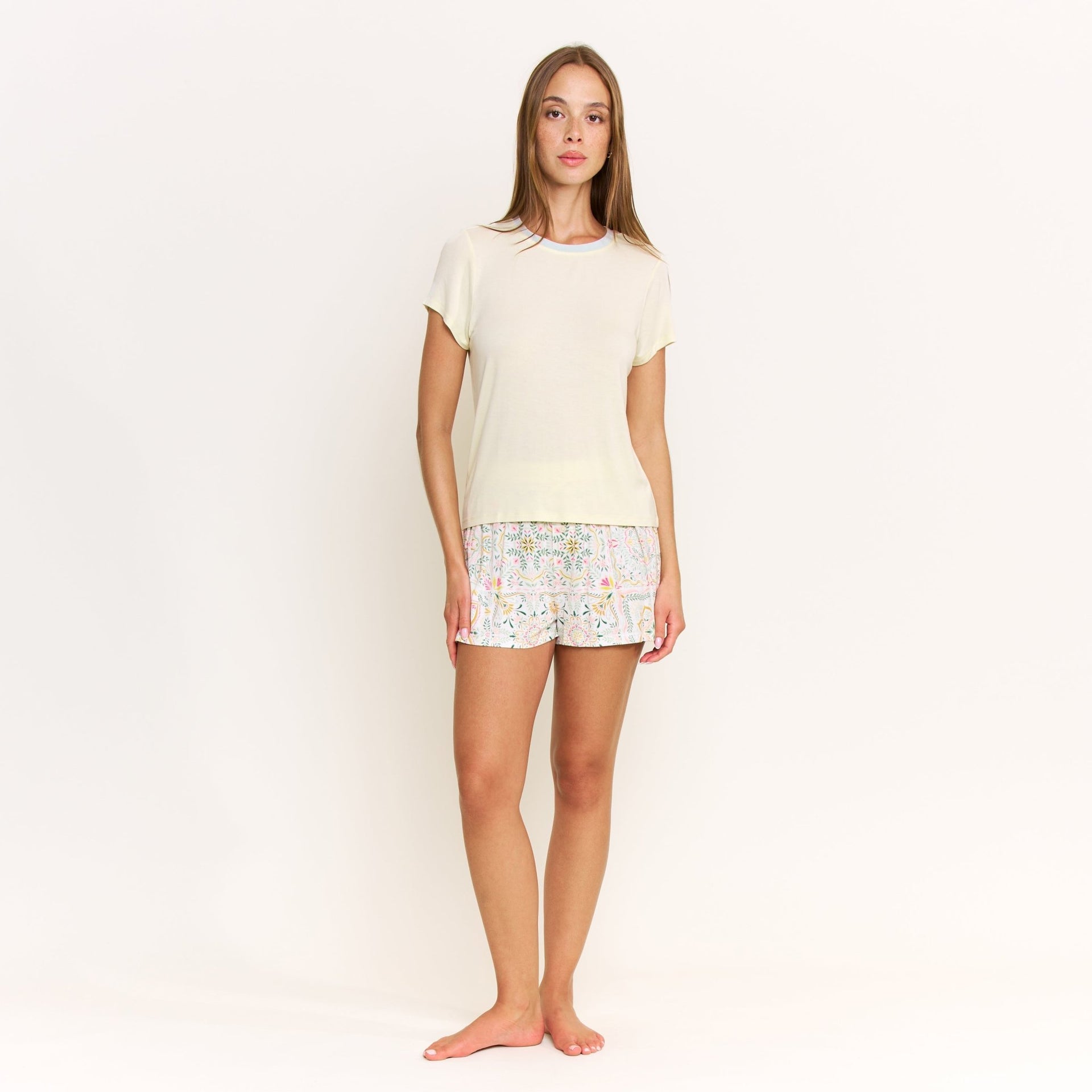 All American Boxer Shortie Set in Rosaria Tile - -