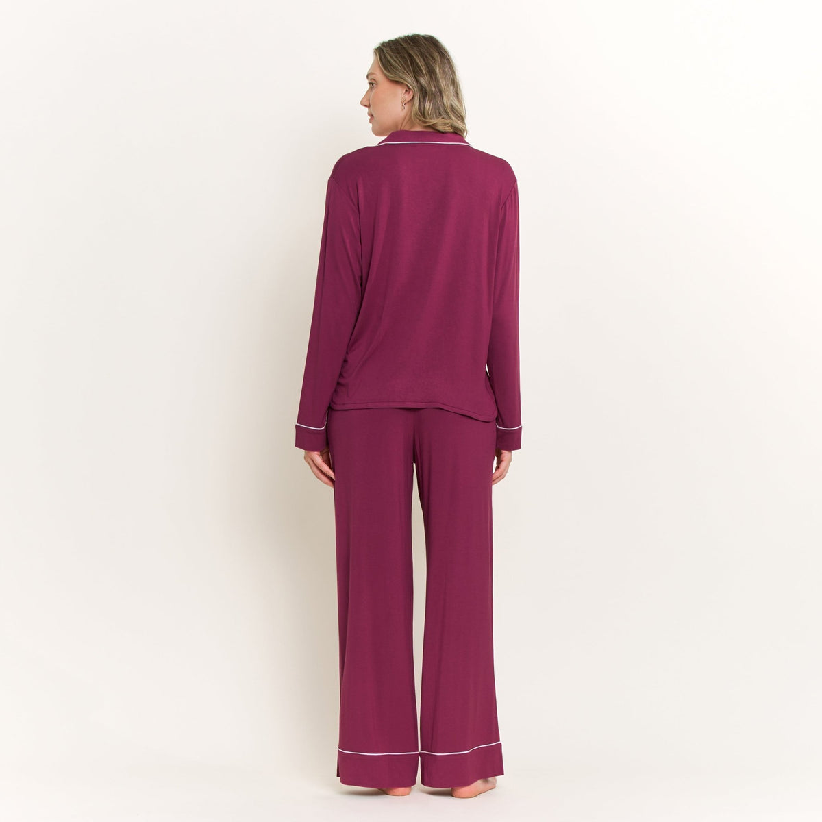 All American Long PJ Set in Raspberry - -