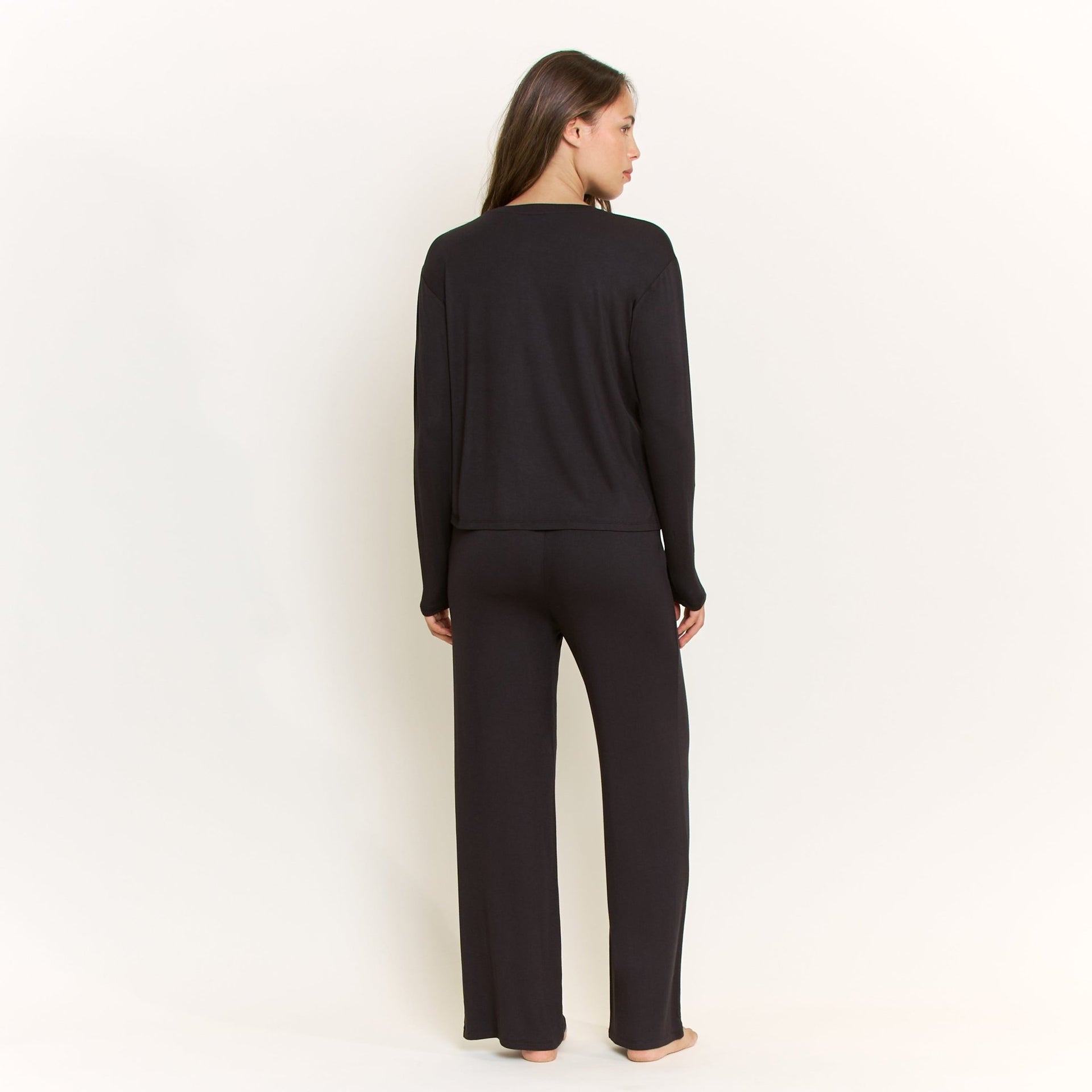 All American Long Sleeve Pant Set in Black - Honeydew - XS