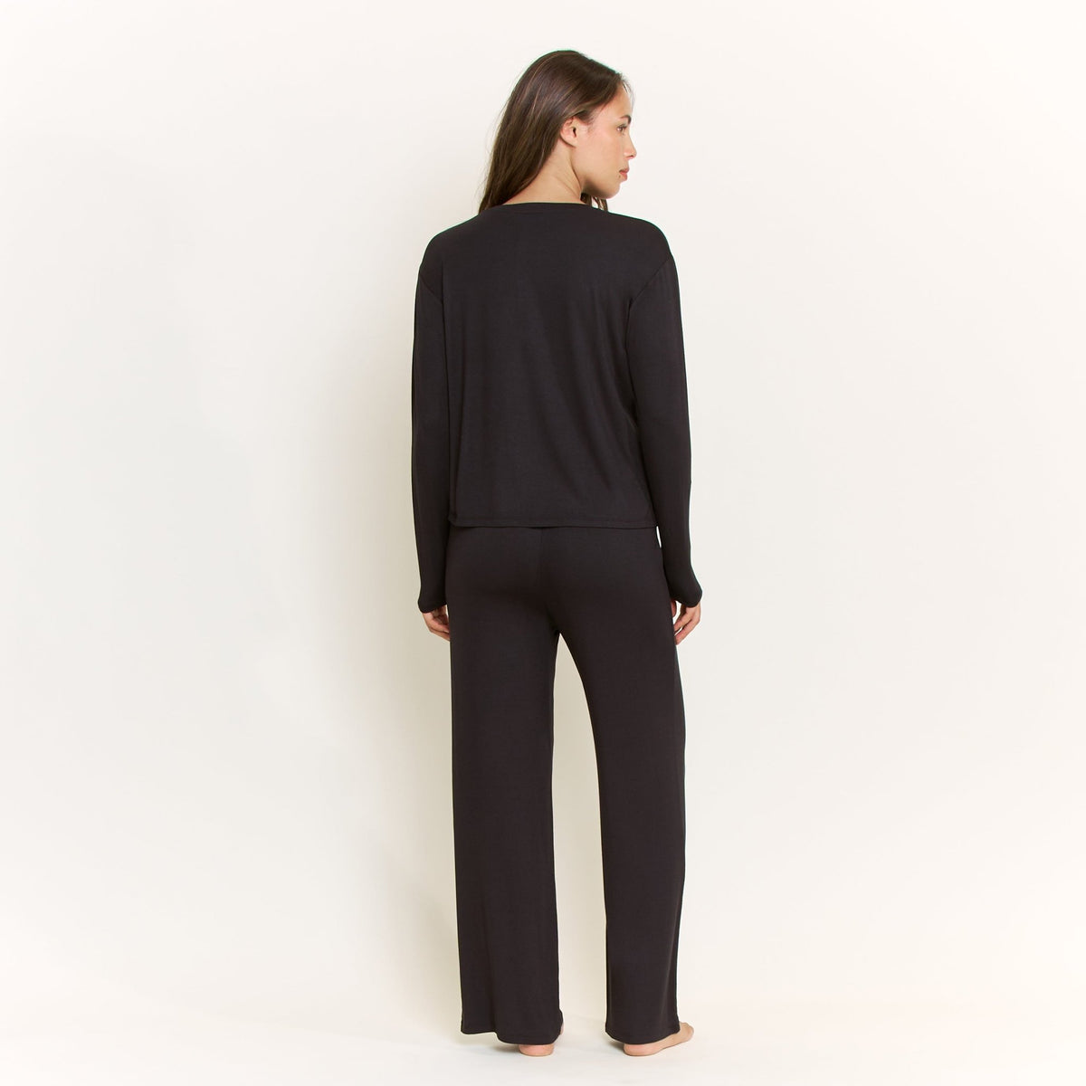 All American Long Sleeve Pant Set in Black - Sleepwear & Loungewear -