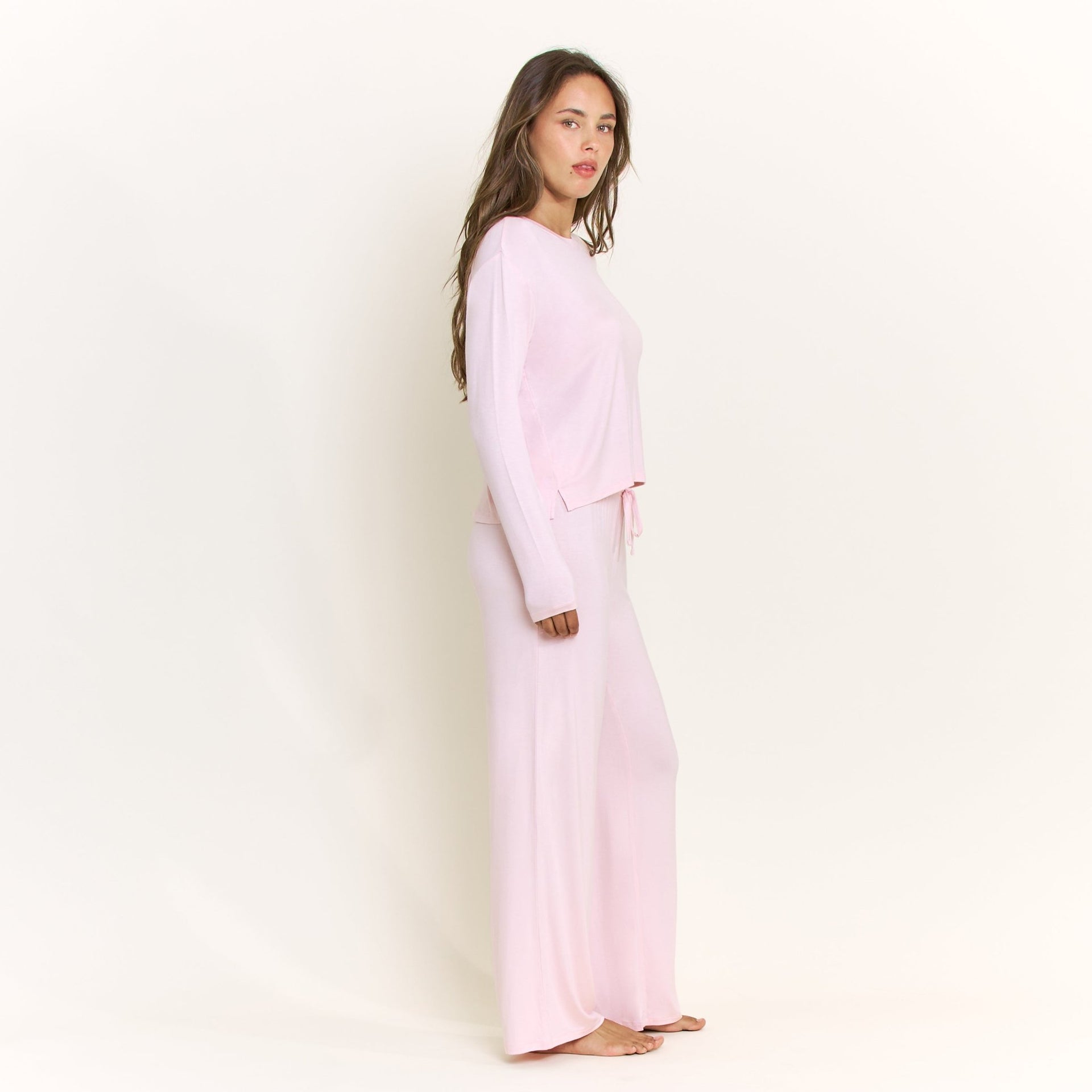 All American Long Sleeve Pant Set in Soft Pink - Honeydew - XS