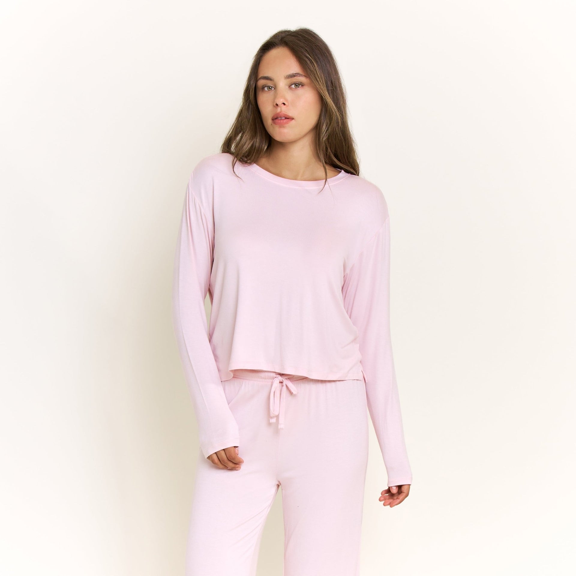 All American Long Sleeve Pant Set in Soft Pink - Honeydew - XS