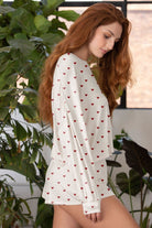 All American Pajama Set in Ivory Hearts - Sleepwear & Loungewear -