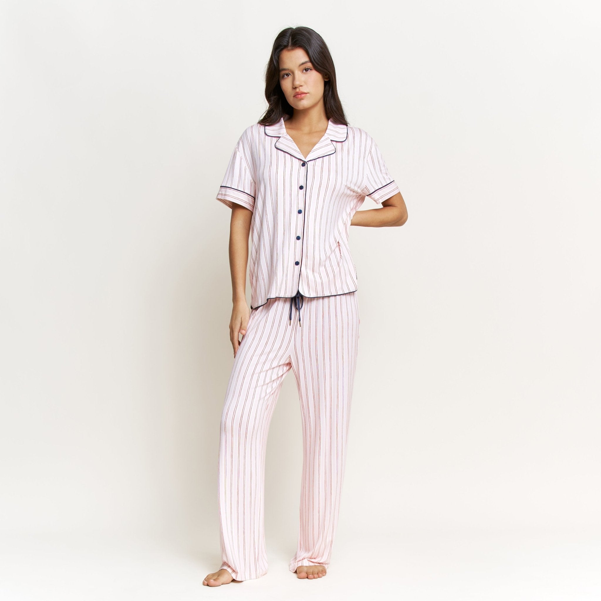 All American PJ Set In Marzipan Stripe - Sleepwear & Loungewear - XL
