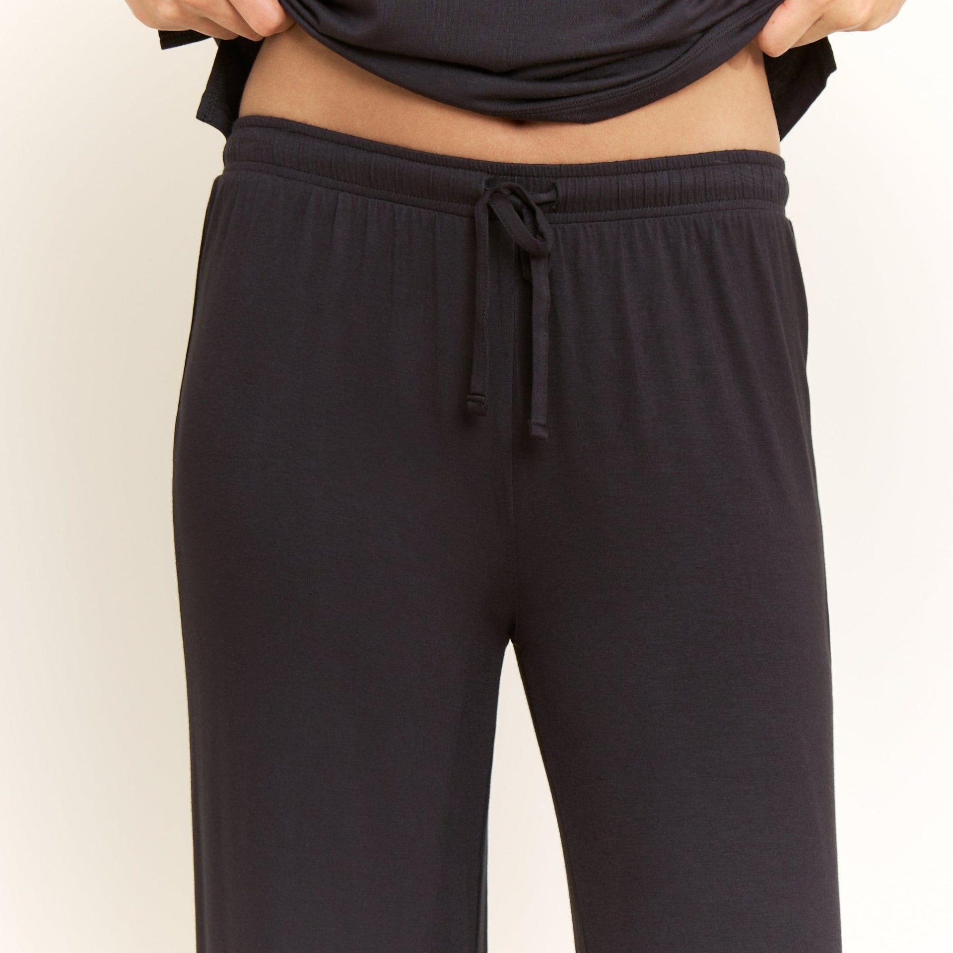 All American Short Sleeve Pant Set in Black - Honeydew - XS