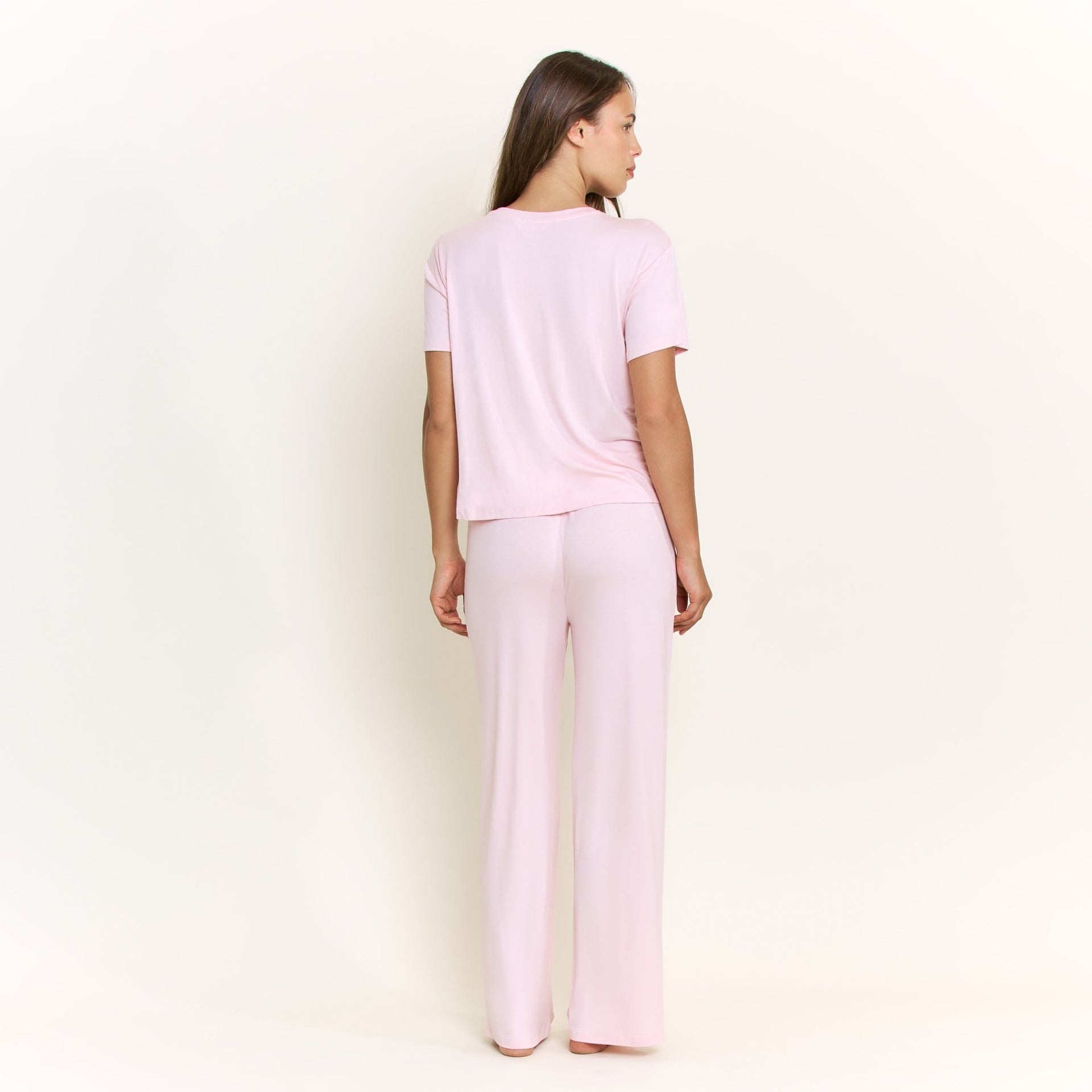 All American Short Sleeve Pant Set in Soft Pink - Honeydew - XS