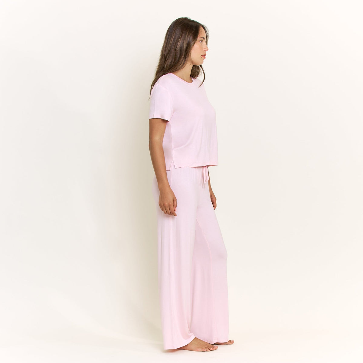 All American Short Sleeve Pant Set in Soft Pink - Sleepwear & Loungewear -