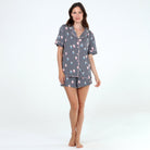 All American Shortie PJ Set In Ash Mugs - Shortie Set - X-Large