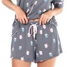 All American Shortie PJ Set In Ash Mugs - Shortie Set -