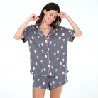 All American Shortie PJ Set In Ash Mugs - Shortie Set -