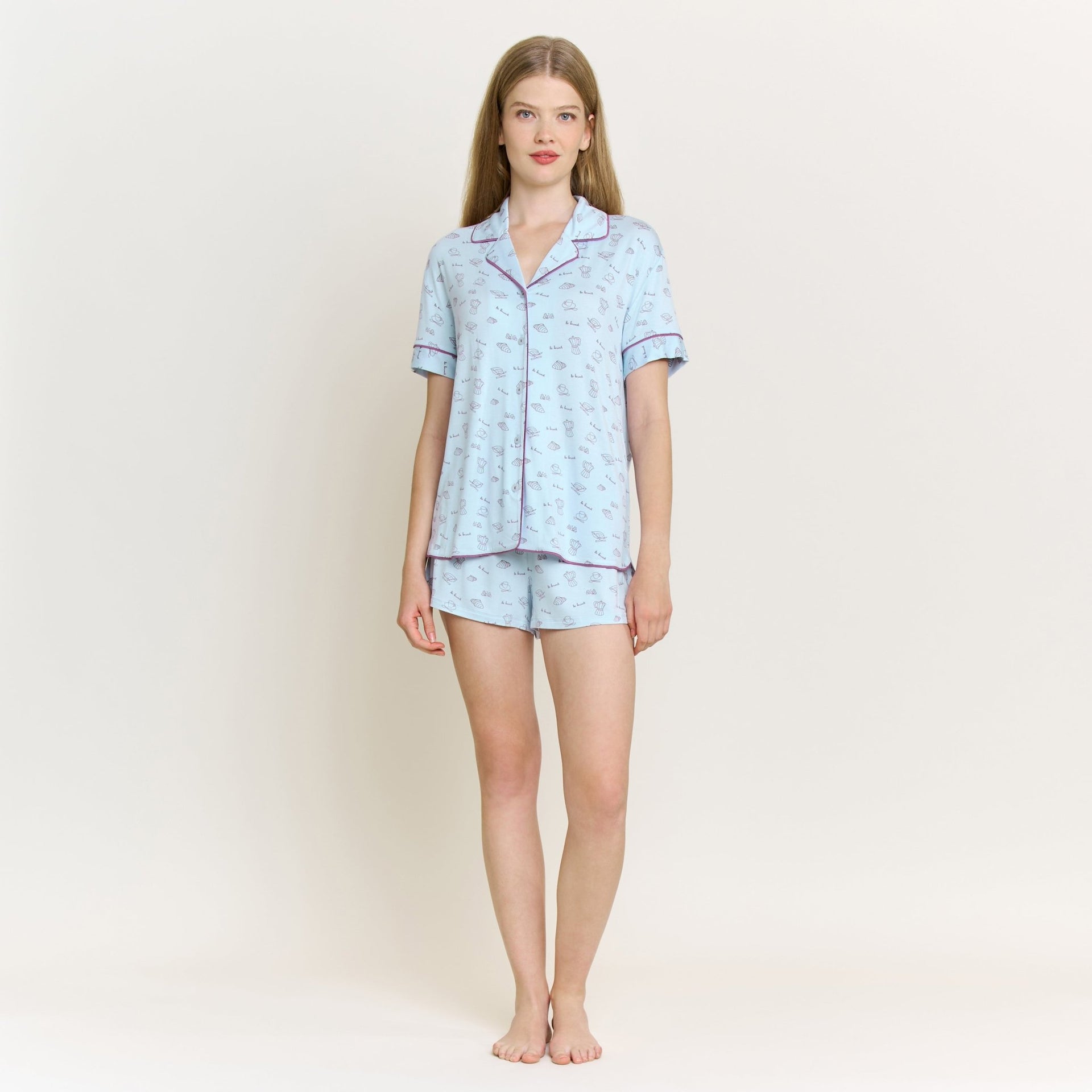 All American Shortie PJ Set in Dreamy Brunch - Honeydew - XS